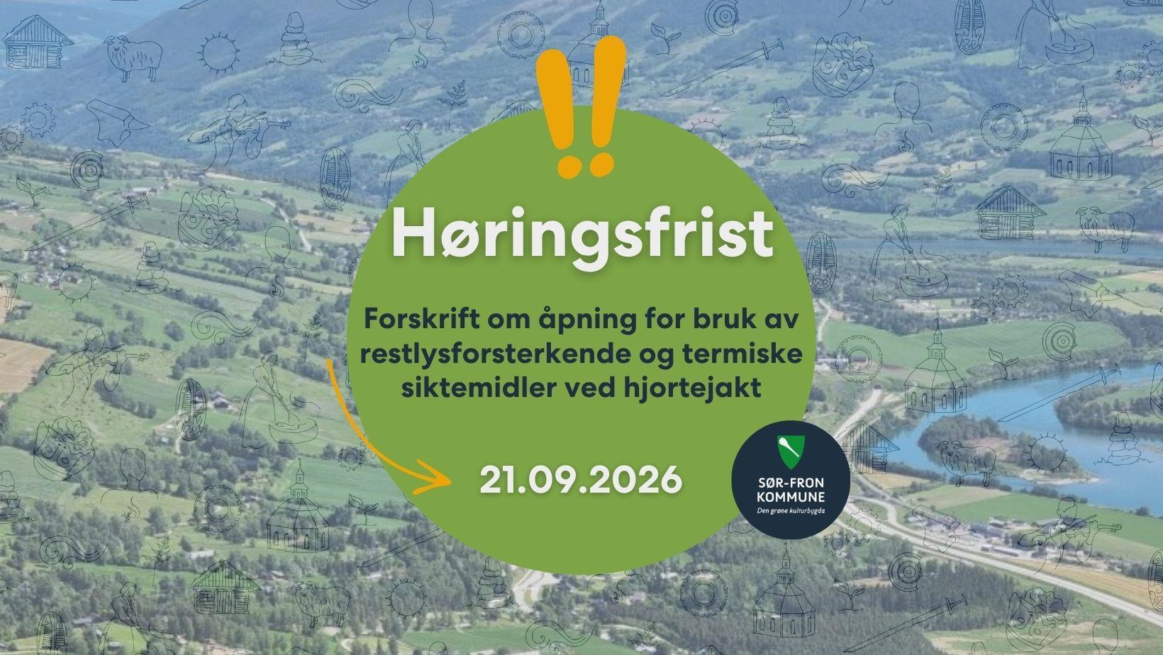 Lenke til artikkel: Høring og offentlig ettersyn - forskrift om åpning for bruk av restlysforsterkende og termiske siktemidler ved hjortejakt - Sør-Fron kommune